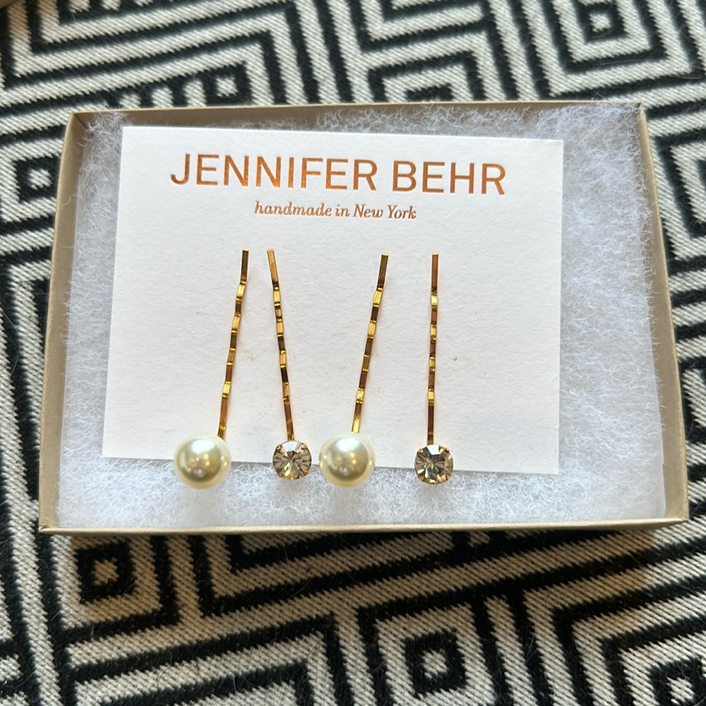 Brand New Jennifer Behr Gigi Pearl and Crystal Bobby Pins
